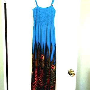 India Boutique strappy sundress with peacock design Small